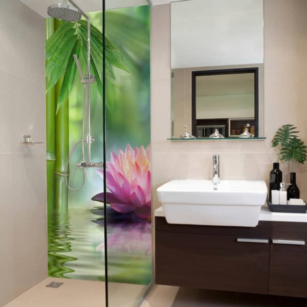 Crédence Douche Fleur de Lotus Rose