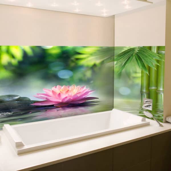 Crédence Baignoire Fleur de Lotus Rose