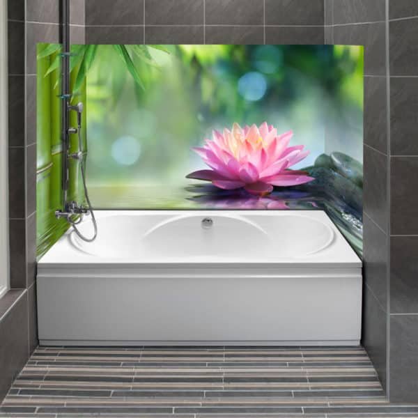 Crédence Baignoire Fleur de Lotus Rose