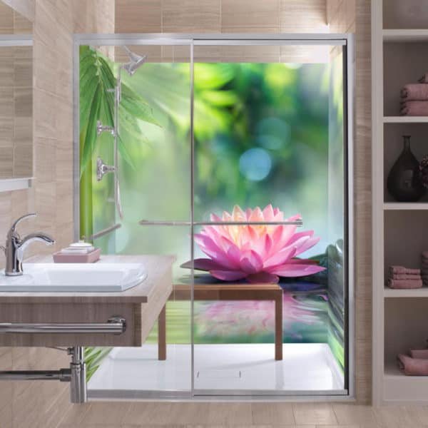 Crédence Douche Fleur de Lotus Rose