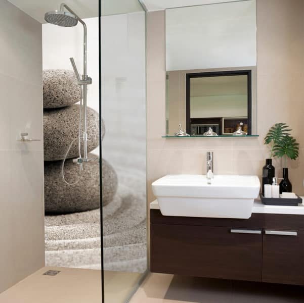 Crédence Douche Sable et Galets