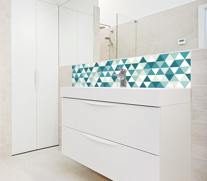 Décoration salle de bains, style scandinave, habillage mural