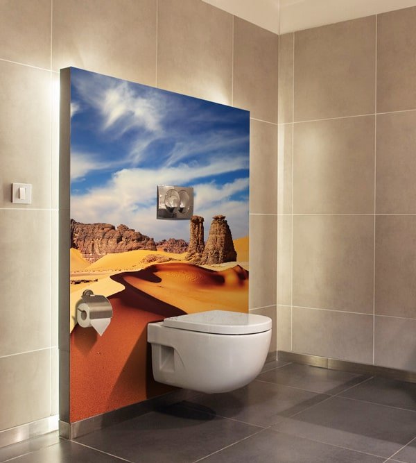 crédence desert, rénovation rapide salle de bains