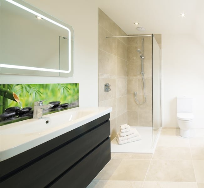 crédence double vasques, panneau décor fraîcheur, finition mate ou brillante