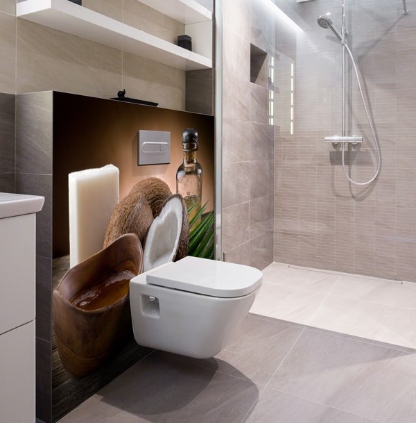 Salle de bains et toilette ambiance zen, photo douceur douceur coco