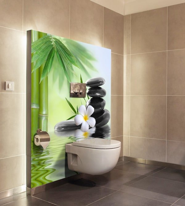 décor bambou et galet, crédence floral, ambiance zen Pano-deco