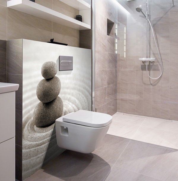 crédence salle de bains, pose rapide et facile, Sable et galets