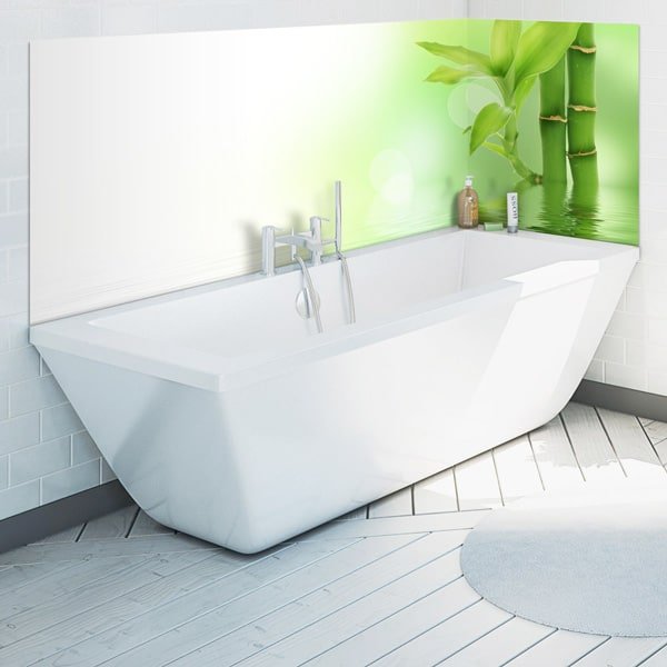 Protection mural décorative et étanche de salle de bains bambou