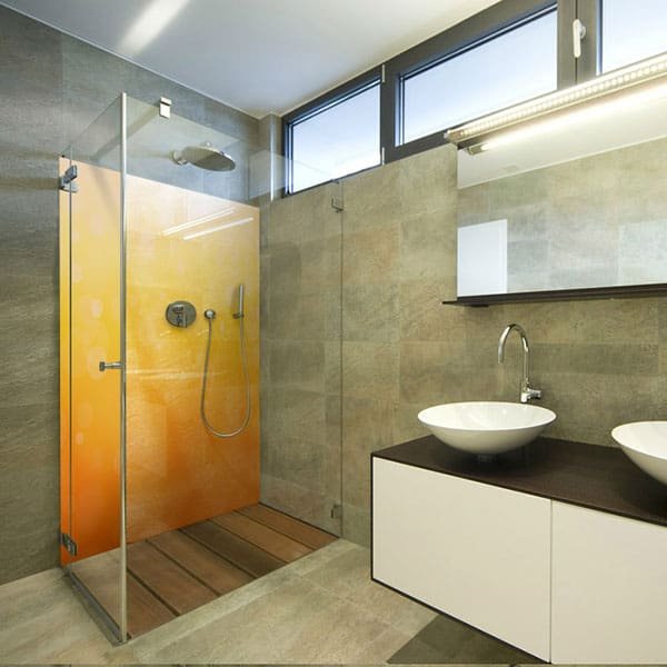 Crédence Douche Blur Orange