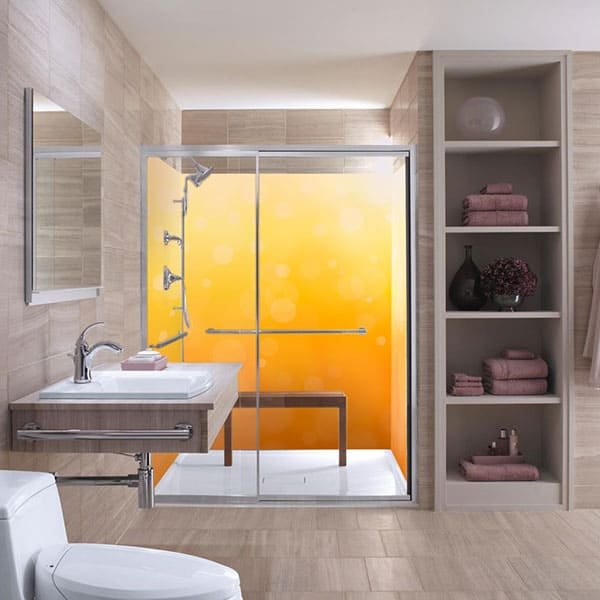 Crédence Douche Blur Orange