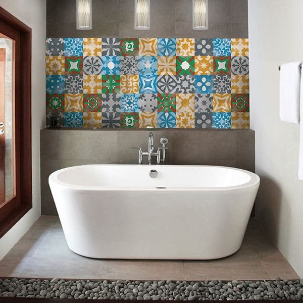 Crédence Baignoire Carreaux Graphique