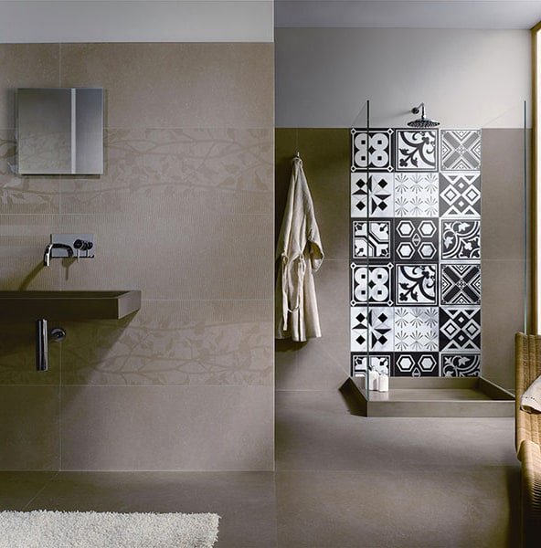 Crédence Douche Carreaux Noir et Blanc