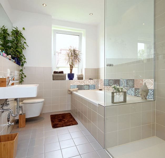 Crédence Baignoire Carreaux Bleus