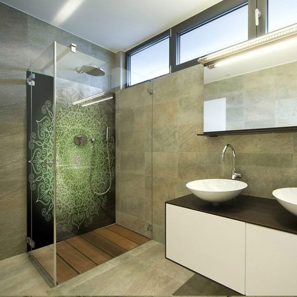 Crédence Douche Mandala Vert