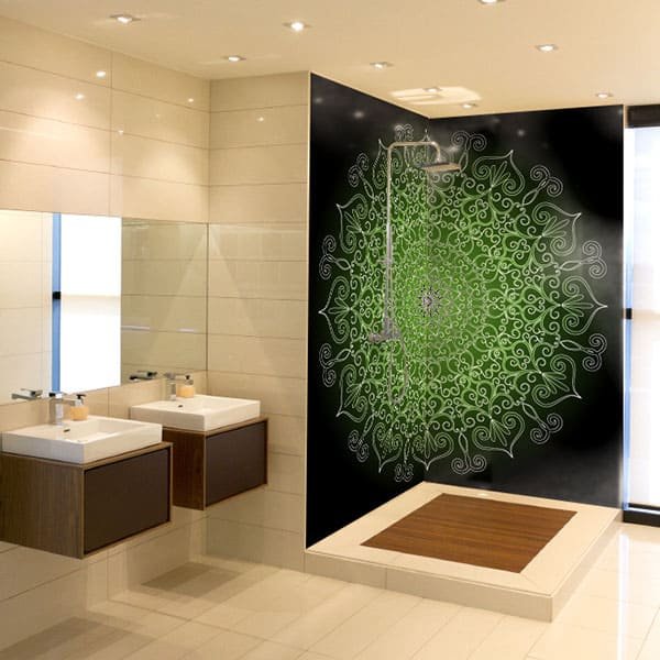 Crédence Douche Mandala Vert