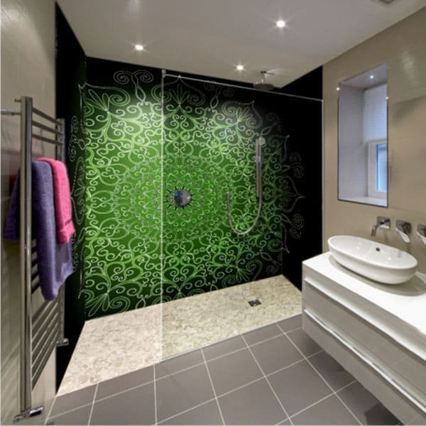 Crédence Douche Mandala Vert