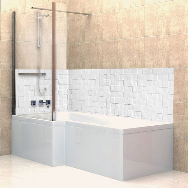 Crédence Baignoire Mosaïque Blanc