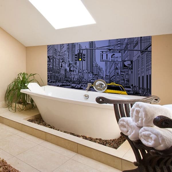 Crédence Baignoire Times Square Bleu