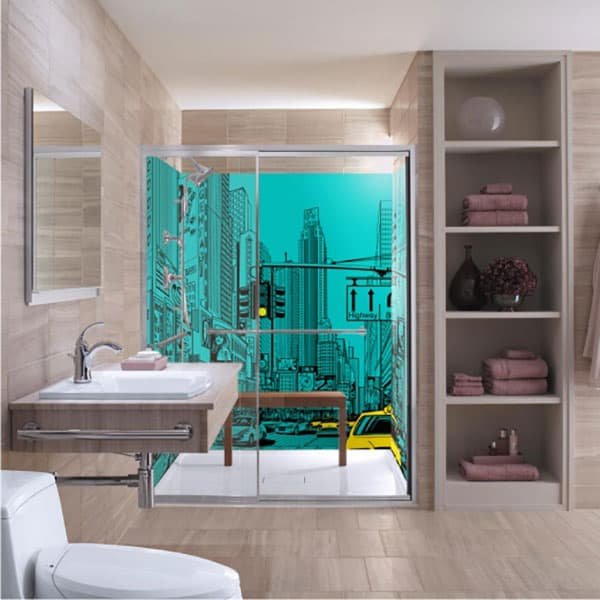 Crédence Douche Times Square Vert