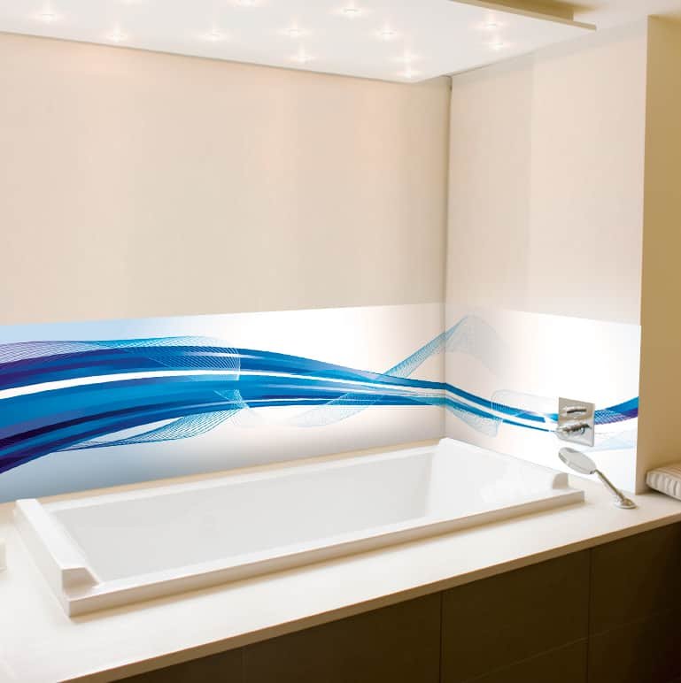 Crédence Baignoire Onde Bleue