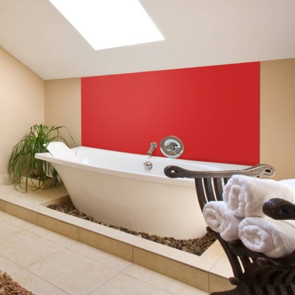 Crédence Baignoire Rouge Ral 3020