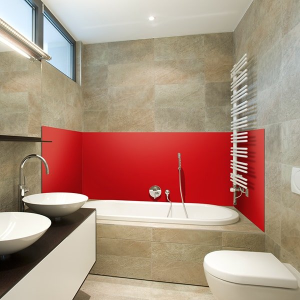 Crédence Baignoire Rouge Ral 3020