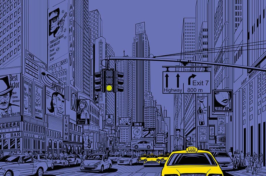 Crédence Baignoire Times Square Bleu