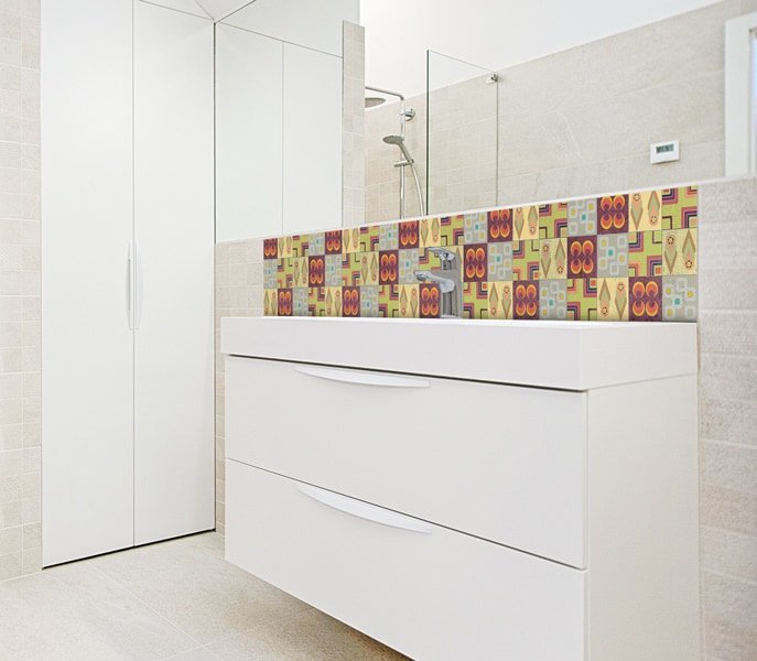 Crédence Salle de Bains Carreaux Vintage