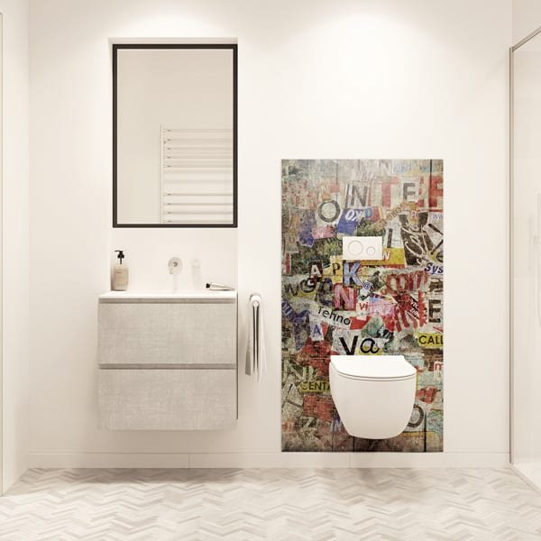 Crédence salle de bains Graphic Street, aluminium composite, aspect mat ou brillant, dimensions personnalisables