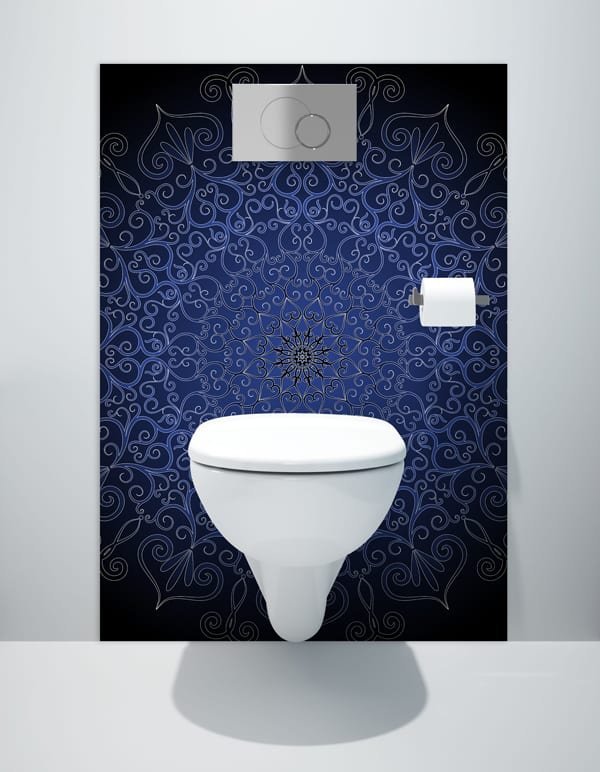 Crédence impression haute résolution, motif mandala bleu