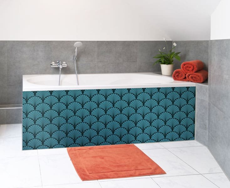 Panneau tablier de baignoire, auluminium composite, rosace art déco