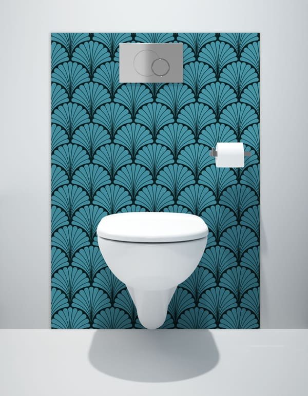 decoration mural salle de bains style art déco. panneau étanche sur-mesure, facile d'entretien, panodeco