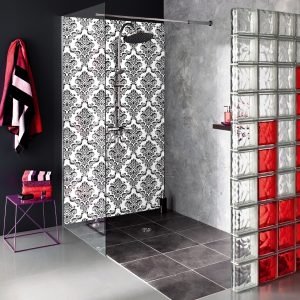 panneau mural douche baroque noir et blanc