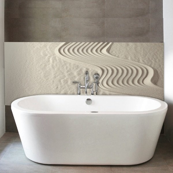 recouvrement mural pour la baignoire, rénovation sans joint, sable, zen