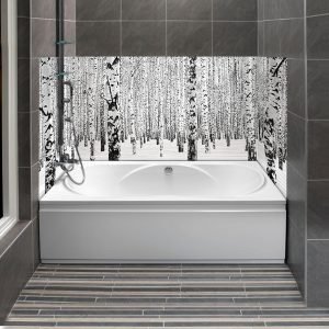 crédence baignoire forêt de bouleaux