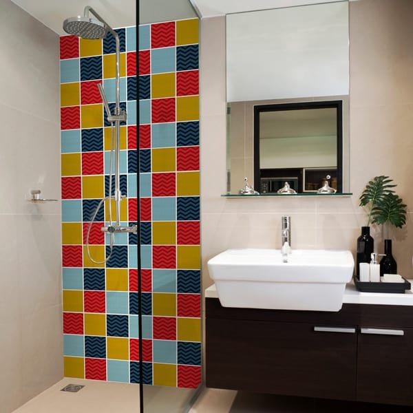 Panneau décoratif style pop art pour douche