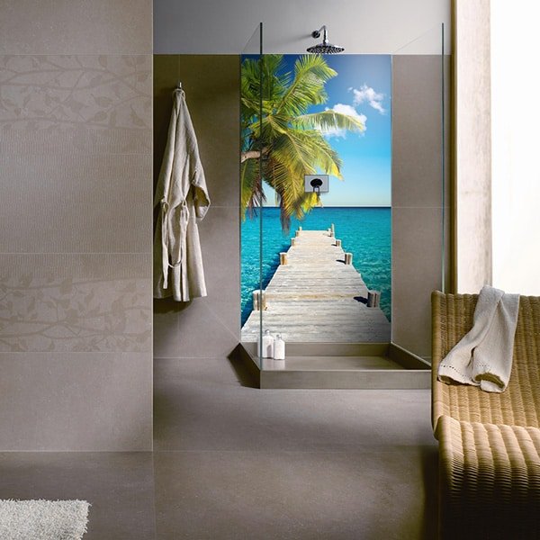 recouvrement mural pour la douche, rénovation sans joint, escape cocotier