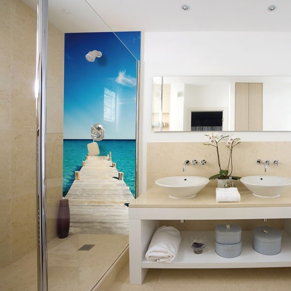 crédence Escape, rénovation et embellissement douche, pano deco