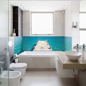 crédence baignoire lagon infini