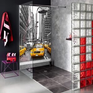 panneau mural douche taxis new-yorkais