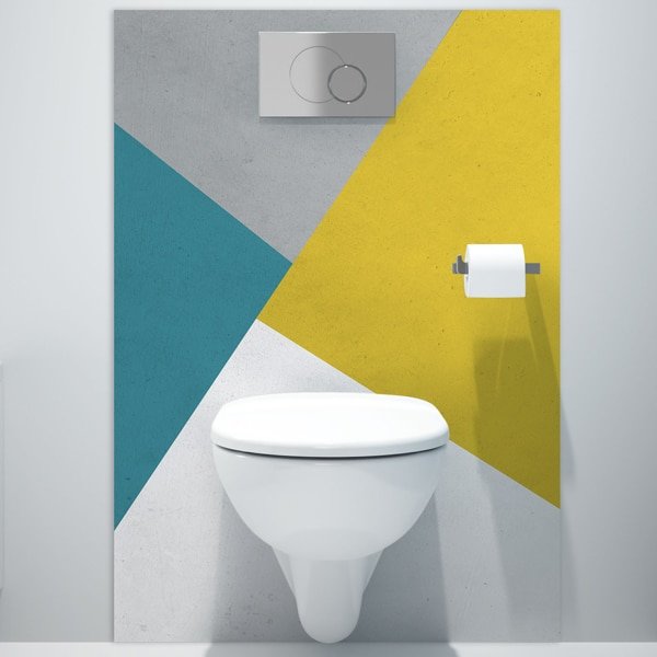 panneau mural salle de bains peinture tricolore