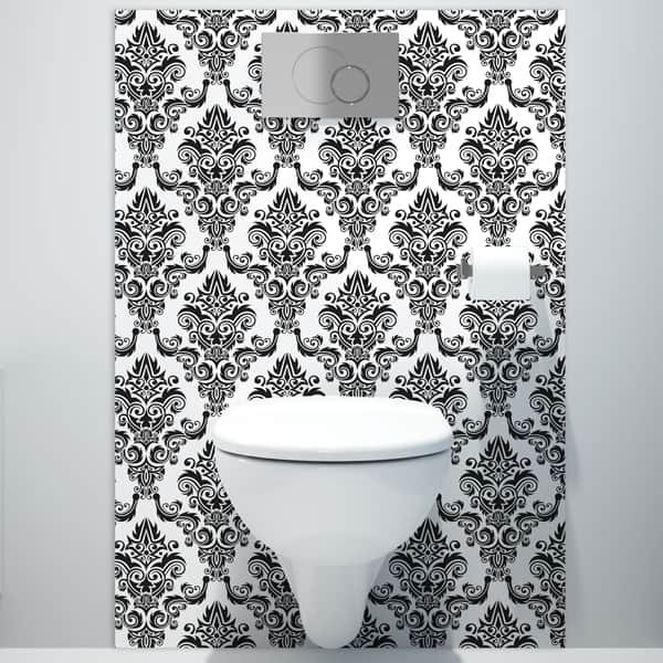 crédence aluminium composite, rénovation mur salle de bains sur mesure, décor baroque