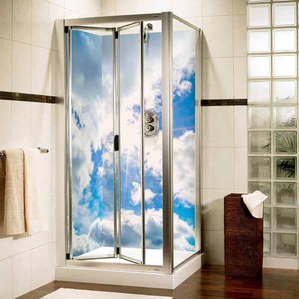 panneau mural douche ciel bleu