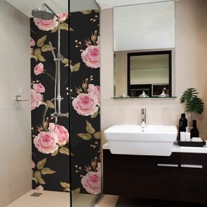 panneau mural douche style anglais floral