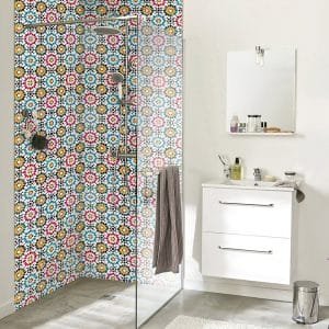 panneau mural douche mosaïque exotique