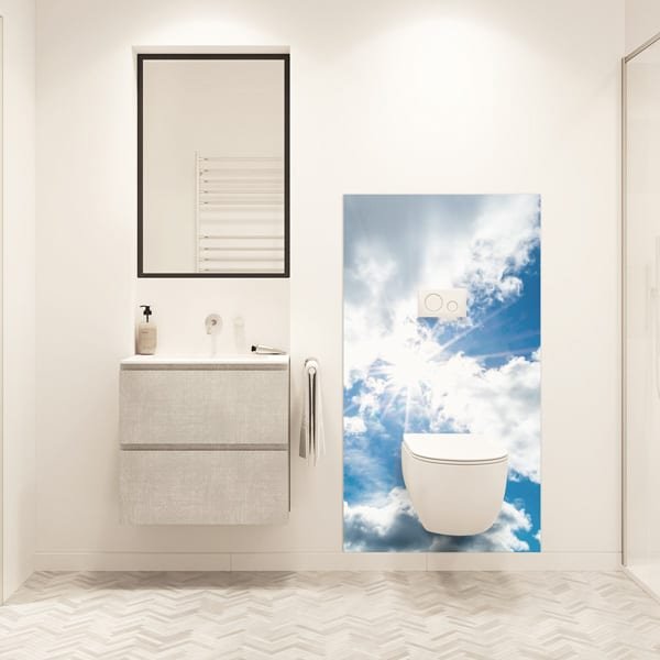 panneau mural salle de bains ciel bleu