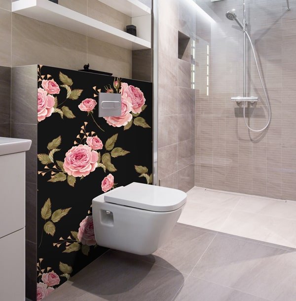 Habillage mur wc, crédence étanche et décorative, ambiance urban chic, english style