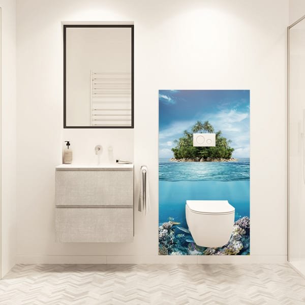 Panneau mural salle de bains abysses