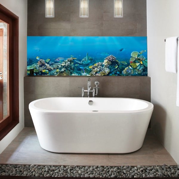 Crédence Baignoire Abysses, panneau aluminium composite, impression grand format