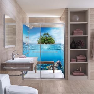 panneaux mural douche abysses